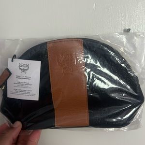 MCM leather cosmetic pouch